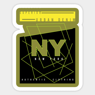 New York Authentic urban denim  typography Sticker